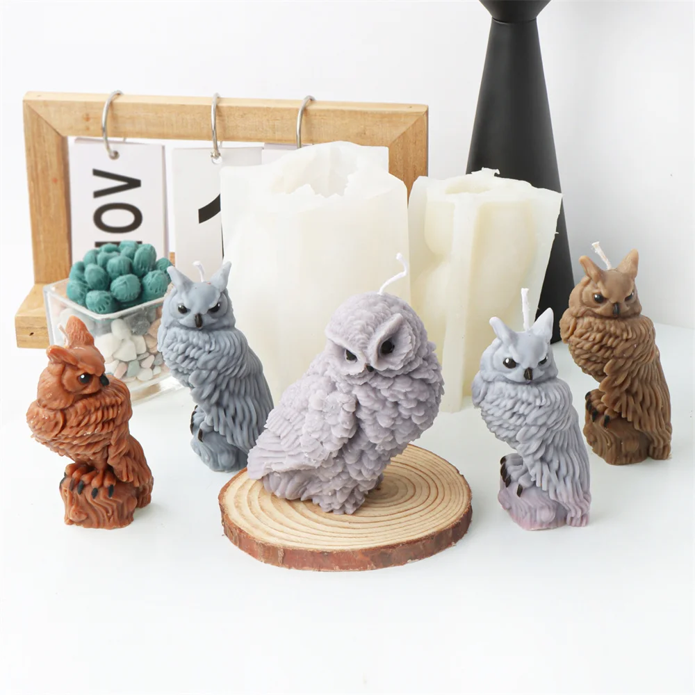 3D Owl Silicone Candle Mold Diy Cute Little Animal Candle Making Supplies Handmade Soap Plaster Craft Resin Mold Home Decor Gift