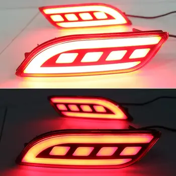 2pcs LED Reflector Rear Bumper Tail Light Fog Lamp Cover Brake Lights Lamp for Jeep Compass 2017 2018 Car Accessories