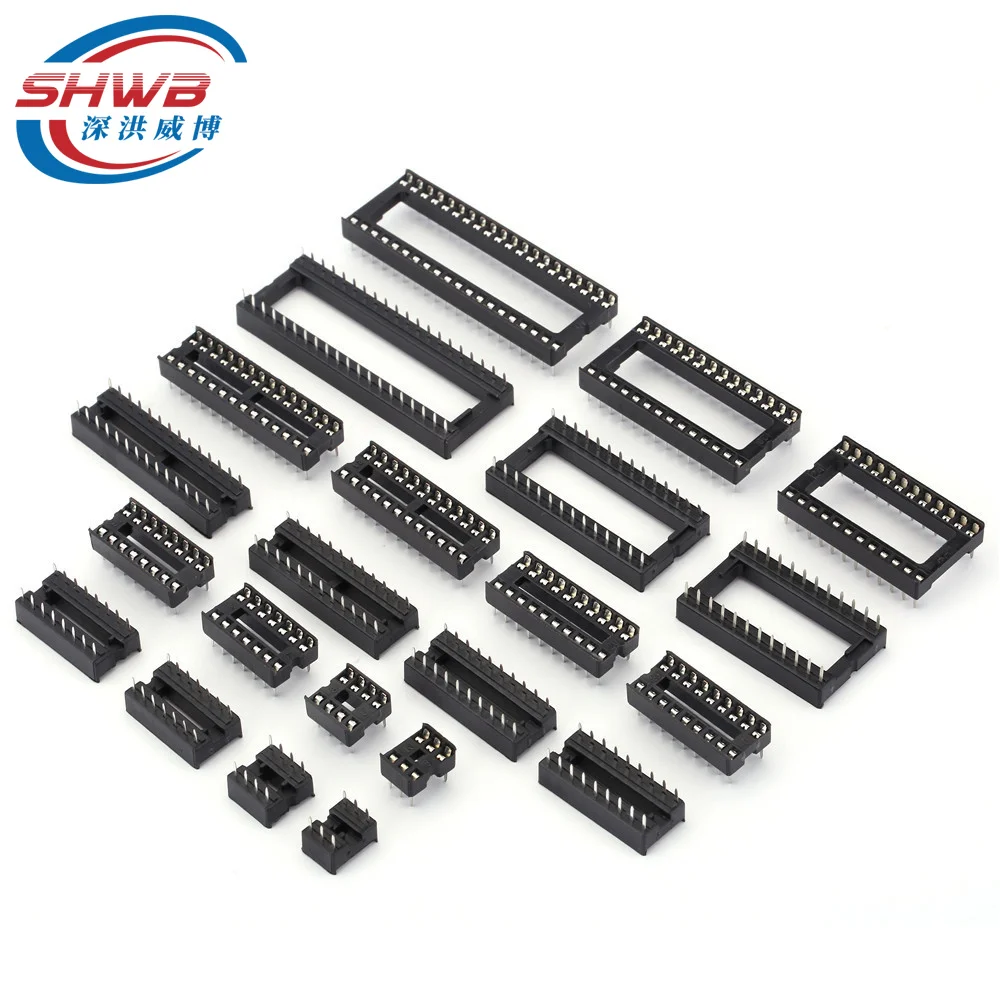 Square Circular Hole IC Sockets DIP8 DIP14 DIP16 DIP20 DIP28 DIP40 pins Connector DIP Socket 6 8 14 16 18 20 24 28 32 40Pin