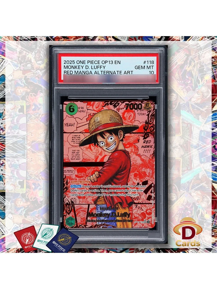 OP13-118 Roter Monkey D. Luffy One Piece Karte Manga Alternative Kunst P/S/A10 Replik Hobby-Sammlerstücke Spielkollektion Anime-Karten