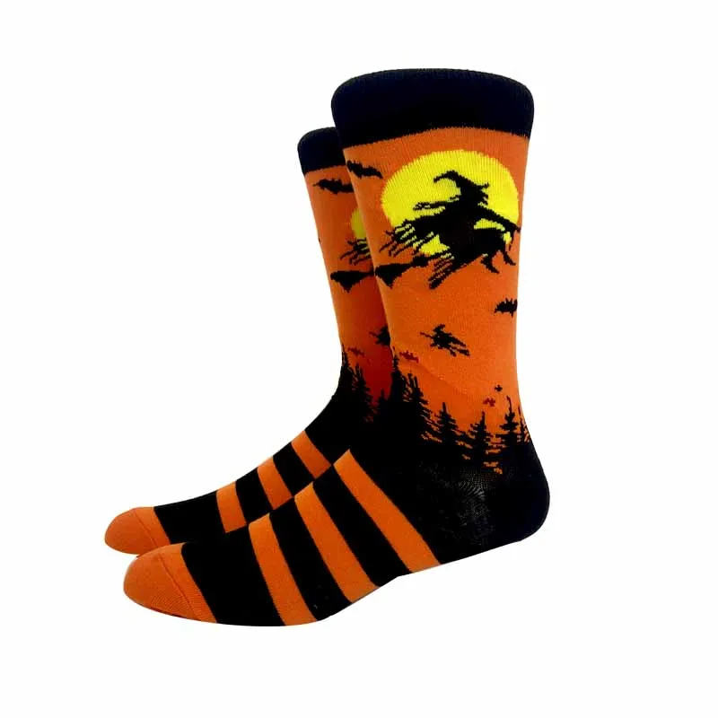 2024 New Winter Men Women Long Halloween Socks Cartoon Pumpkin Bat Scarecrow Skeleton Socks Fashion Harajuku Cosplay Funny Socks