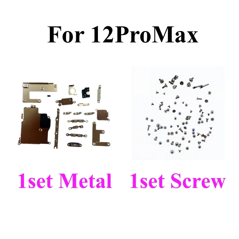 Juego Completo de Soportes Metálicos Internos Pequeños + Tornillos Completos para iPhone 13 12 11 Pro Max 14 15 Plus Mini 7 8 Plus X XS Max XR 4