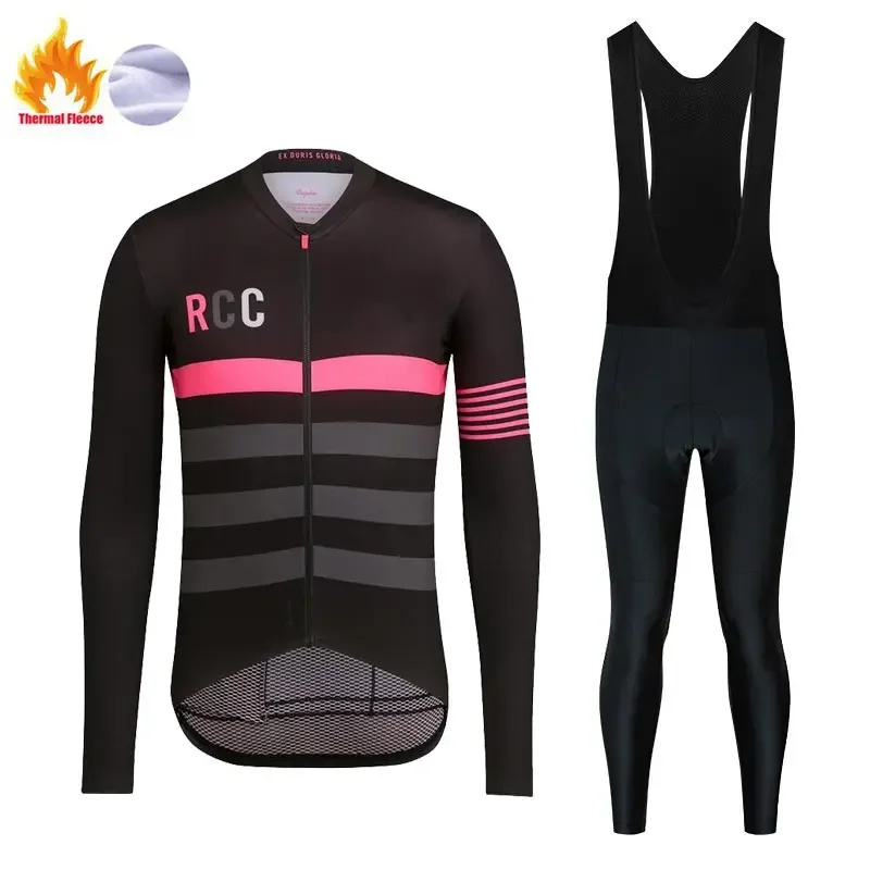 Pro Team High Quaility Cycling Jersey Top Winter Thermal Fleece Long Sleeve Racing Cycling Clothing Outdoor Sport Classic Stripe