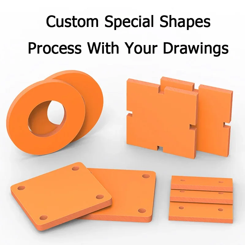 1PC Orange Red Electrical Bakelite Plate Insulated Board Insulation Phenolic Resin Sheet Temperature Resistant Thickness 1-20mm
