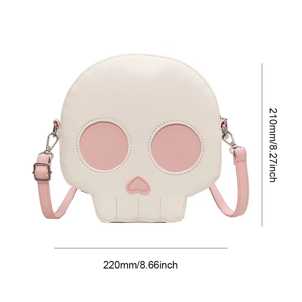 Women Skull Leather Shoulder Crossbody Bag Novelty Skull Hobo Purse Tote Handbag Satchel Bag Cartoon Halloween Candy Bag