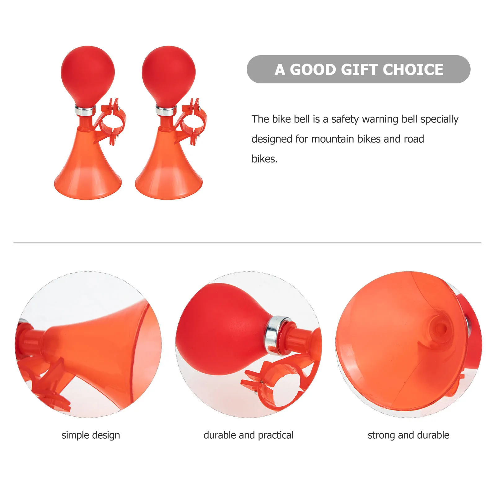 

2pcs Bicycle Air Horn Blue Plastic Kids Bike Bell Handlebar Honking Squeeze Clown Horn Scooter Bell Loud Safety Warning Mountain