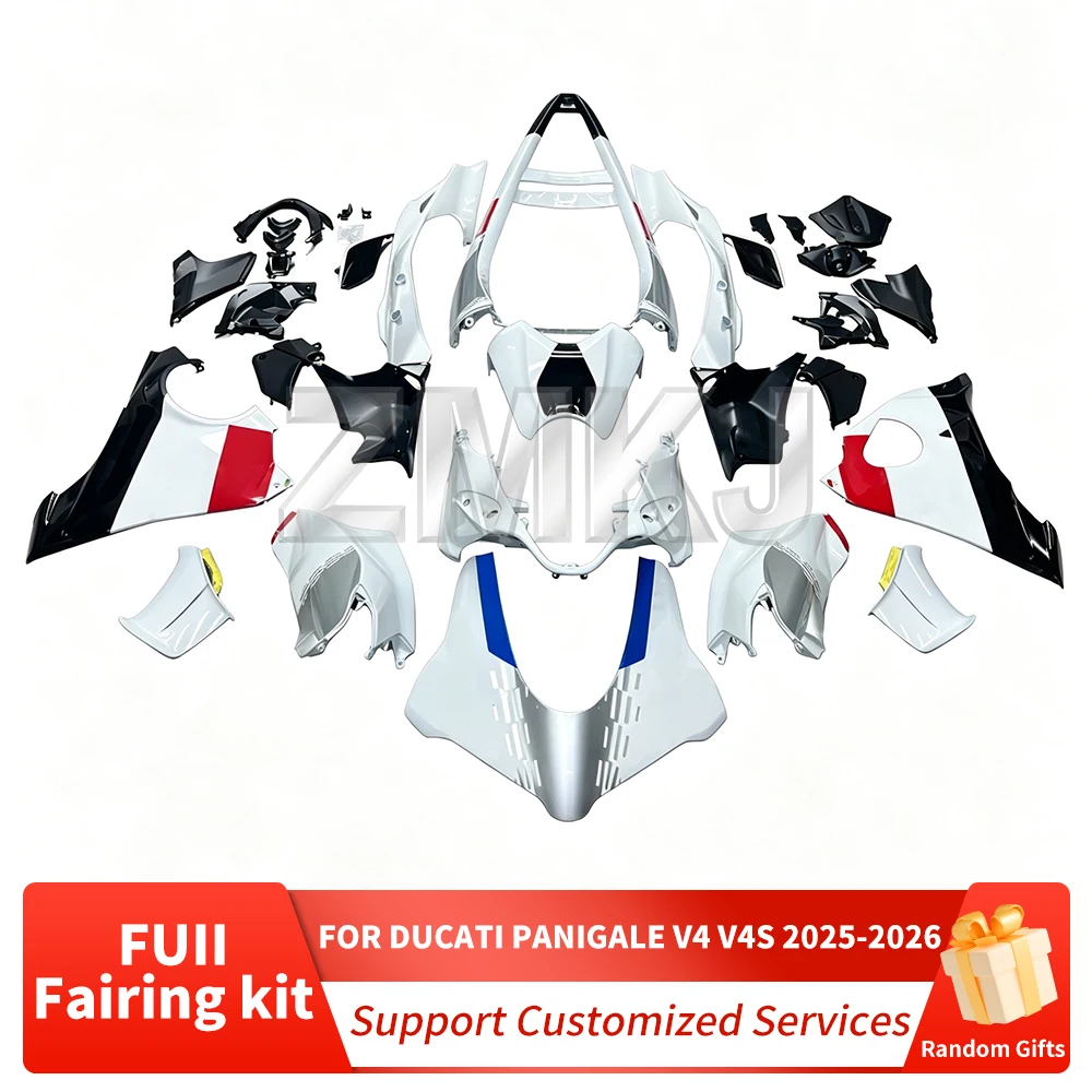 V4S 2026 Customized Fairings For Ducati Panigale V4 2025 Motorcycle Accessories ABS Fairing Set Bodywork Cowl Shell White Red