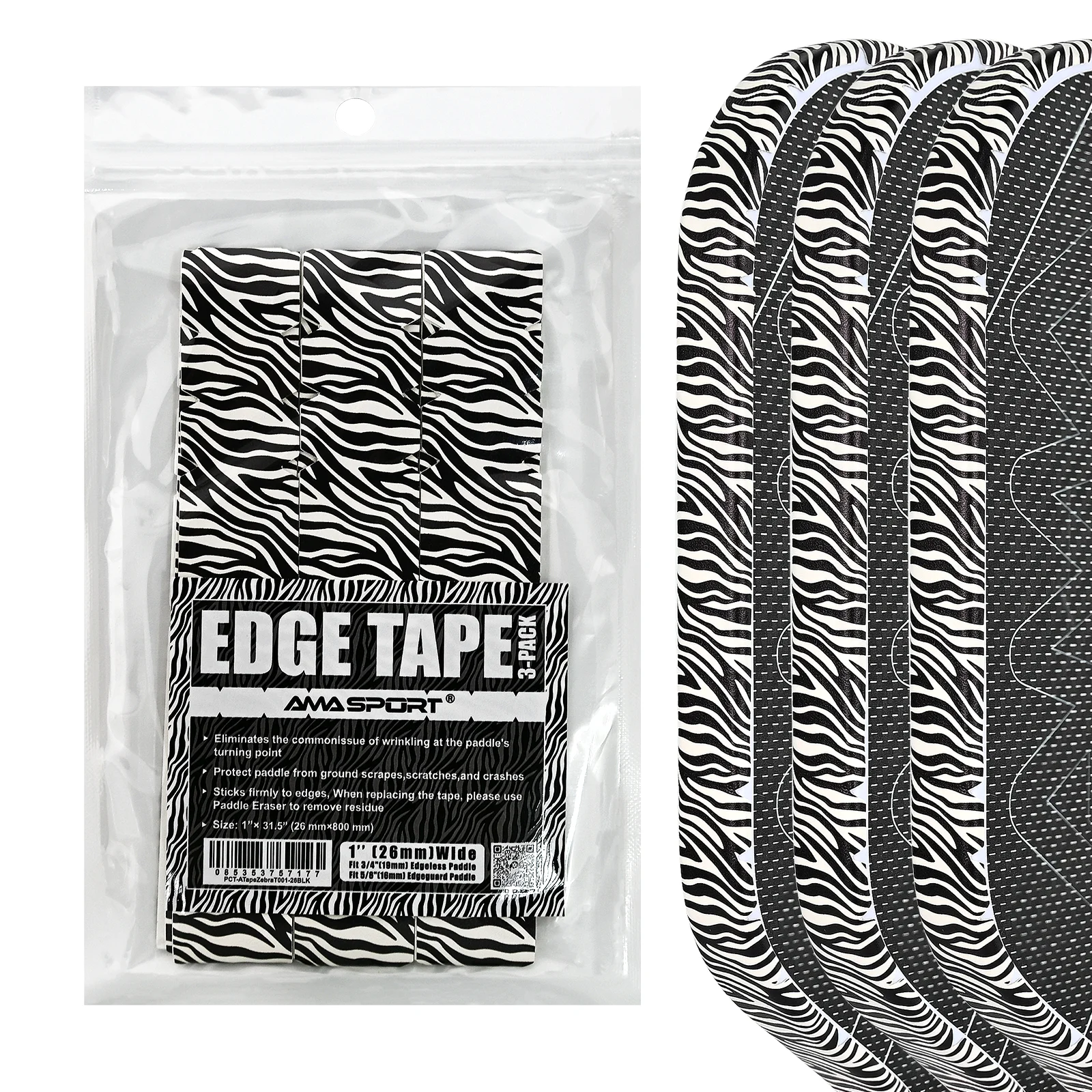 AMASPORT Paddle Protection Tape Paddle Head Edge Guard Racket Edge Protection Tape Fit Perfectly Curved Edge No Wrinkling