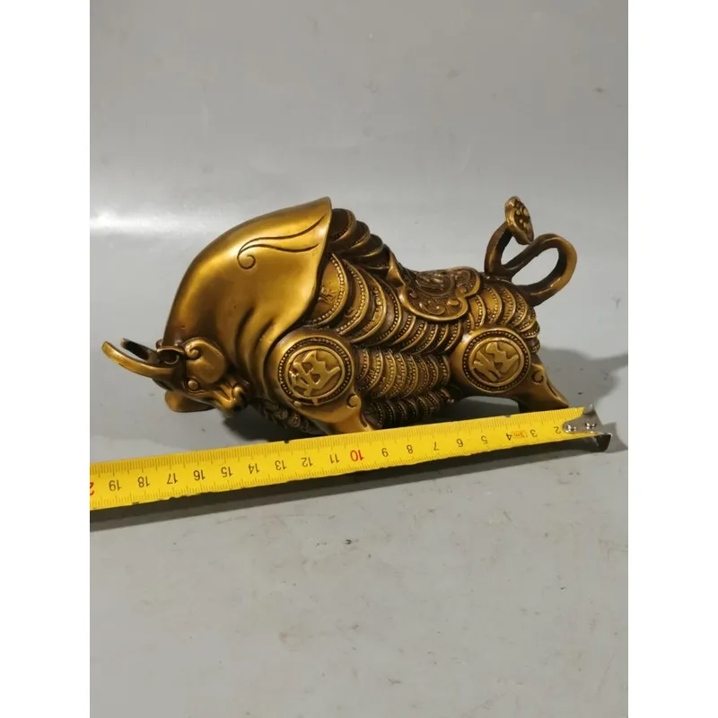 Ox Zodiac Animal Figurine, Bronze Craft Ornament, Decorative Accessory for and Office Desk, Home Decor