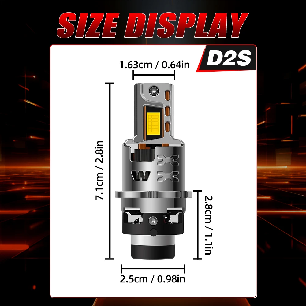 

2PCS D2S D2R LED Headlight Bulbs Kit Replace HID For Acura TL 1999-2014 6000K Bright White Car Light Upgrade