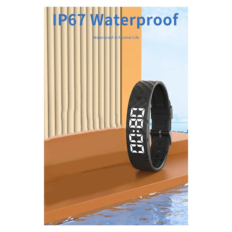 ABSQ-Smart Bracelet LED Digital Smart Clock Smart Band Running Pedometer Monitoring Smart Band Vibration Reminder