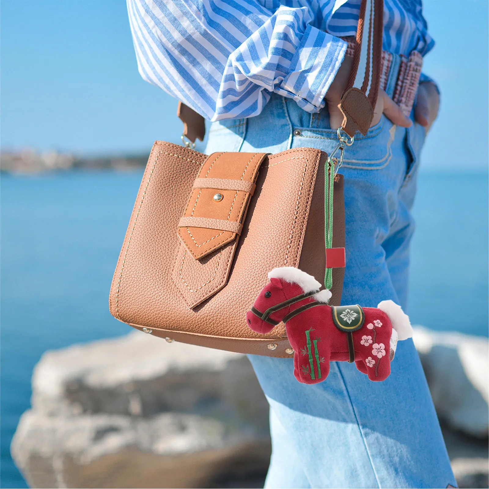 

Chinese Zodiac Horse 2026 Mascot Pendant Soft Stuffed Animal Keychain Bag Charm Car Decor Home Office Travel Lucky Symbol