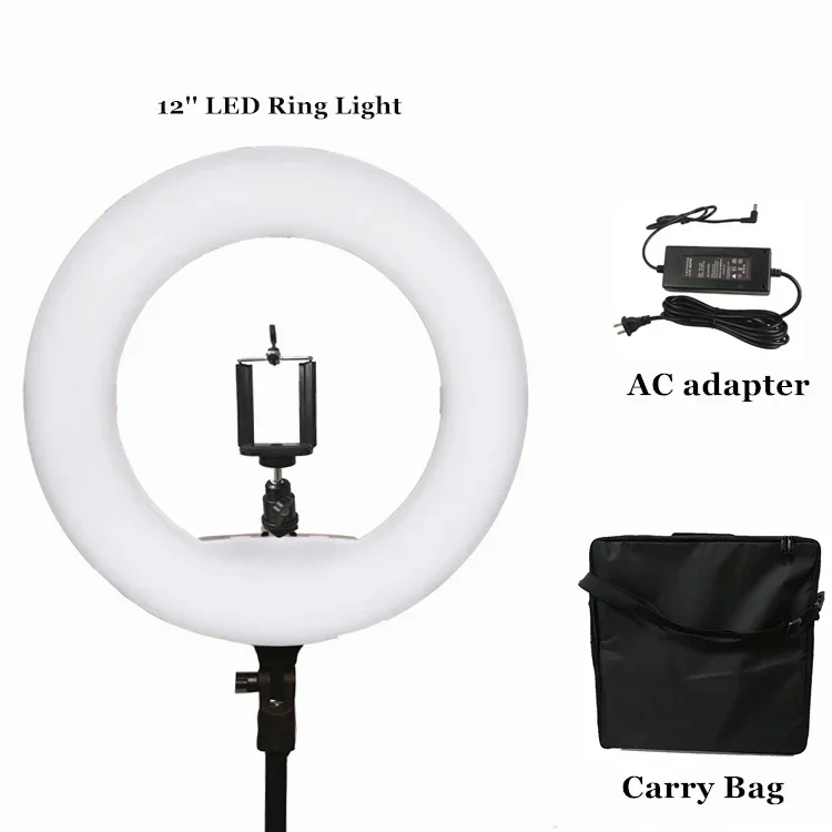 

Yidoblo 12" FS-390II Warm Cold Light Portable Mini Size Ring Lamp LED Soft Light Lamp Makeup Lighting 38W 192 LED Lights + Bag