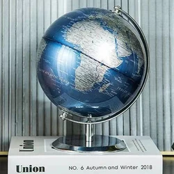 32X26 CM Blu Oro Rotante Globo Inglese + Cinese Home Office Decorazione Stile Europeo di Lusso Artigianato Creativo Ornamento Globo