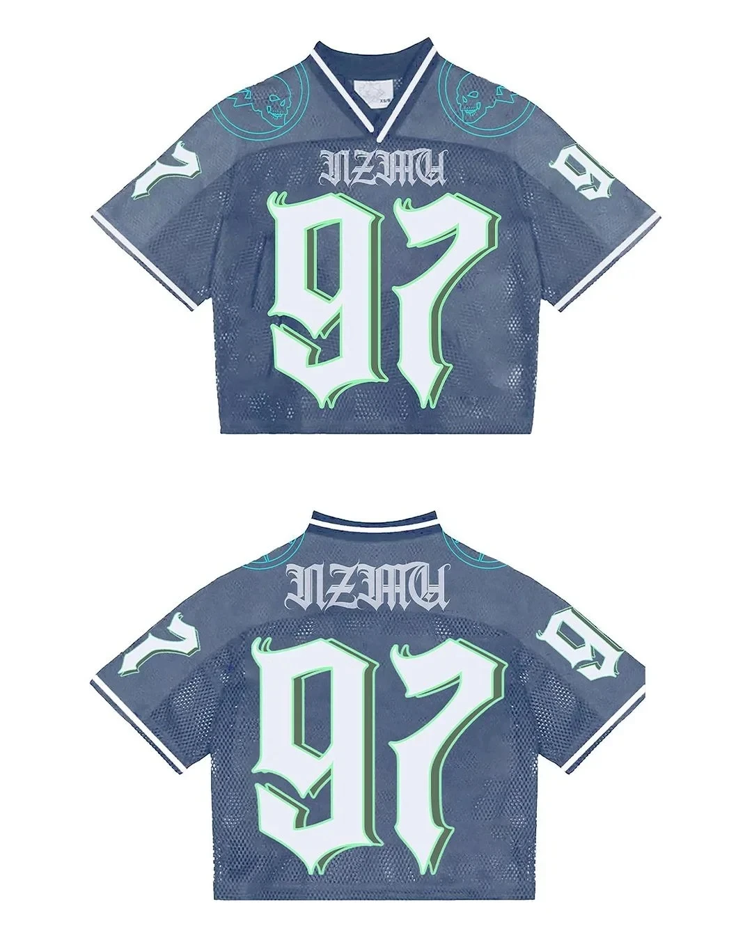 Y2K T-Shirt Fashionable breathable splicing loose football jersey Streetwear casual Breathable Summer Unisex Short Sleeve top