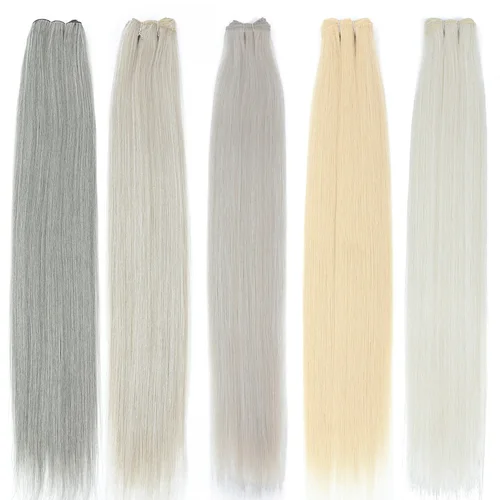 Imagen 2 del producto Mechones de pelo liso Bug Bone de 30 pulgadas de largo sintético naranja marrón 1B/extensiones de cabello de insectos 150g 200g tejido de cabello liso Yaki