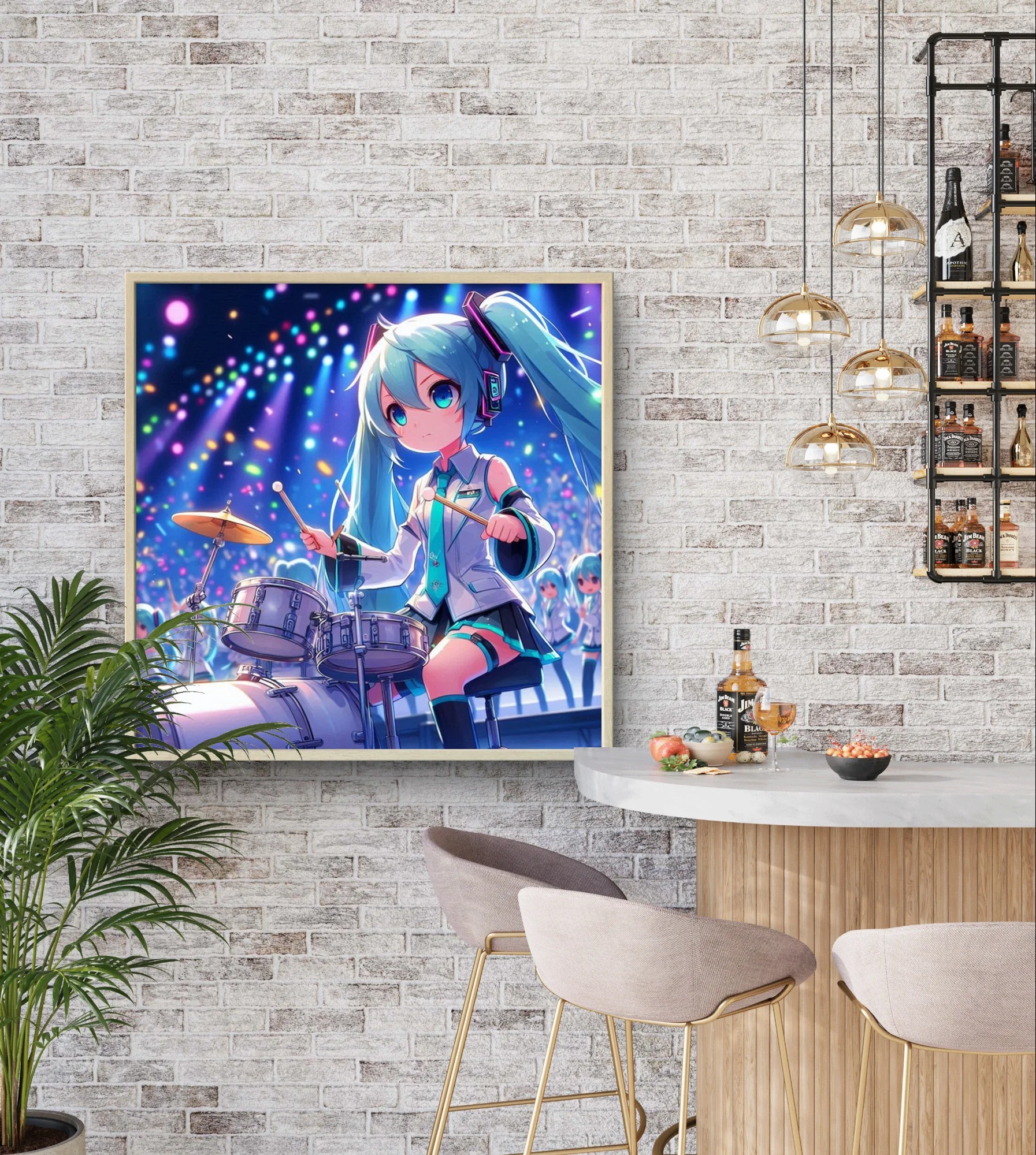 2D الكرتون فتاة 5D الماس اللوحة ل Hatsune Miku نمط الماس التطريز حجر الراين غرفة الجدار الديكور الحرف اليدوية