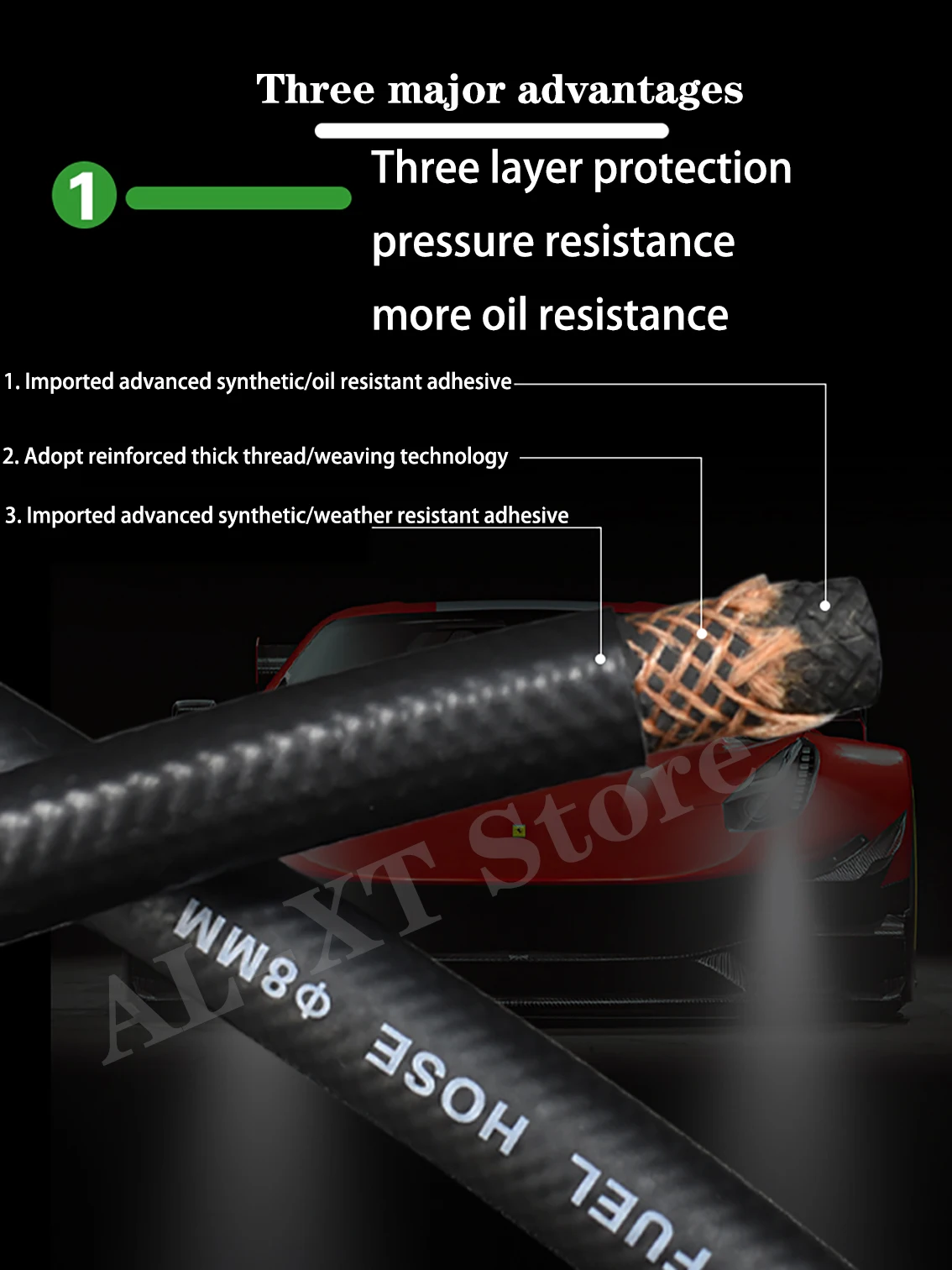 NBR Rubber Car Fuel Hoses Fuel Pipe Fuel Line Hose Gasoline Hose For  Fuel Transfer Diameter 4/5/6/8/10/12mm 14mm 16mm 19mm 25mm