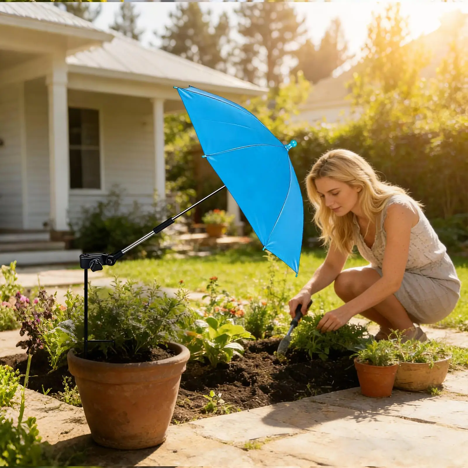 Sun Shades For Plants All-Weather Adjustable Angle Canopy Garden Plant Umbrella Shade For Garden Beds Yard Farm Backyard Lawn