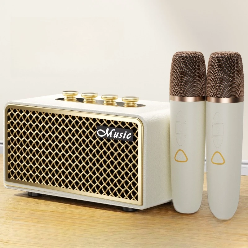 

Cross-border special Karaoke wireless bluetooth microphone stereo all-in-one machine portable outdoor home KTV retro speaker