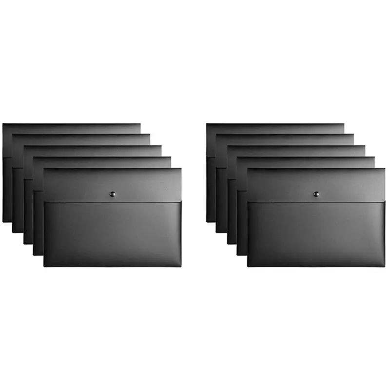 

Папка-конверт на 10 отделений, пластиковая, плоская, для документов формата А4, с застежкой-кнопкой