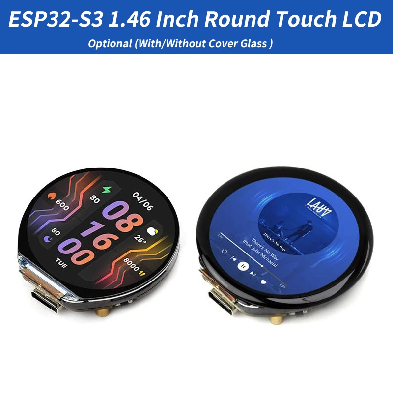 

ESP32-S3 1.46 Inch Round Touch LCD Development Board Support WiFi/Bluetooth Accelerometer And Gyroscope Sensor For Arduino