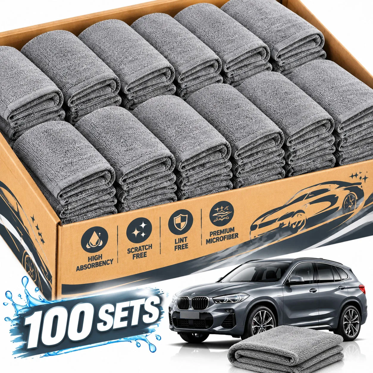 50pcs Multi-Purpose Ultra-Fine Fiber Cleaning Towels, Reusable Cleaning Cloth - Absorbent, Durable, Fast Drying