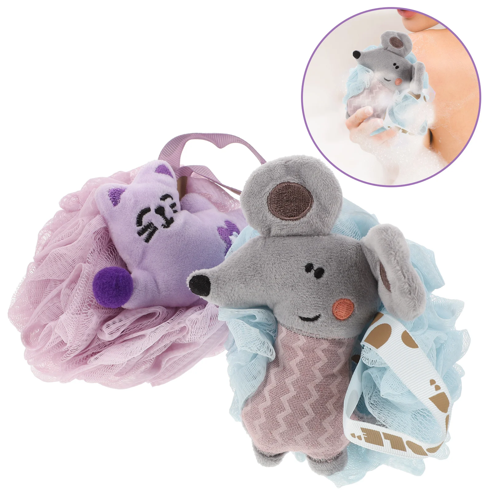 

2Pcs Exfoliating Shower Loofah Bath Ball Pe Netting Gather Tight Easy to Clean Body Scrubber for Women and