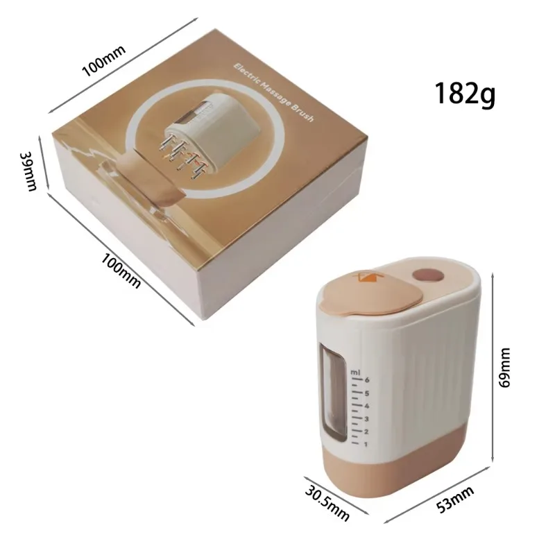 Mini aplicador de aceite para el cuero cabelludo, eléctrico de mano, luz roja, vibración, microcorriente, peine masajeador para el crecimiento del cabello