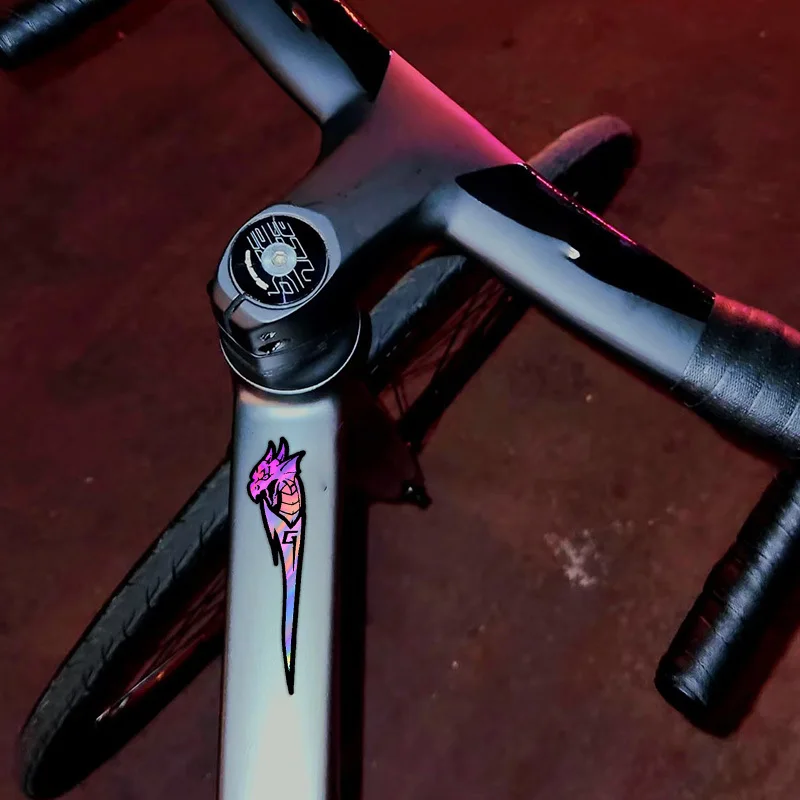 1Pc Dragon Pattern Waterproof PET Bike Sticker, Anti-Scratch Bicycle Decal for Top Tube & Down Tube, Outdoor Cycling Accessory