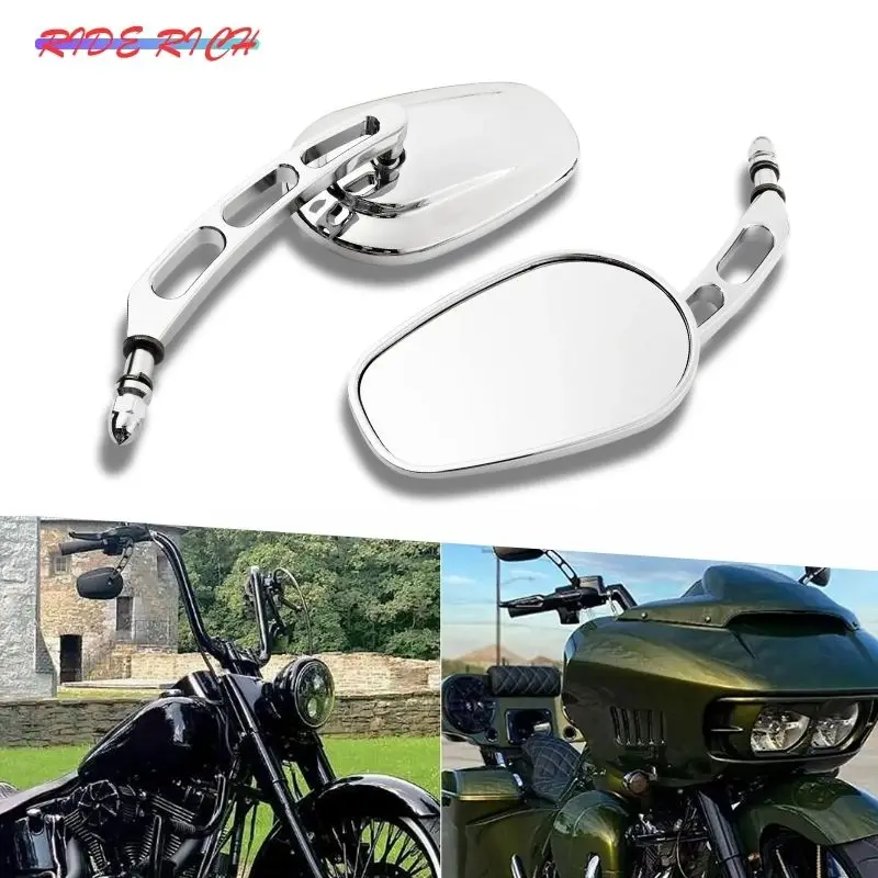 

Motorcycle 8MM Rear View Side Mirrors Rear View Mirror For Harley Touring Road King Sportster XL883 1200 Fatboy Dyna Softail