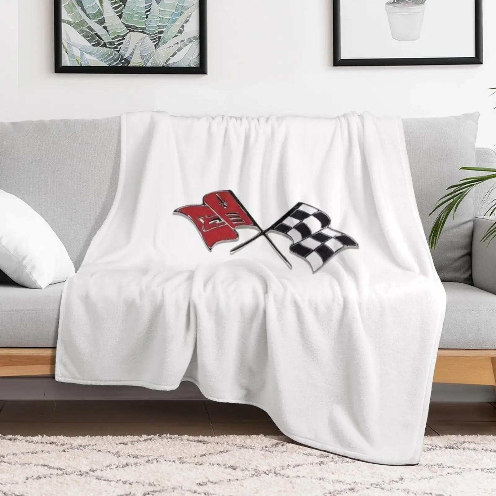 Racing flags fun t-shirt Throw Blanket Compact Warm Blanket for Car Road Trip