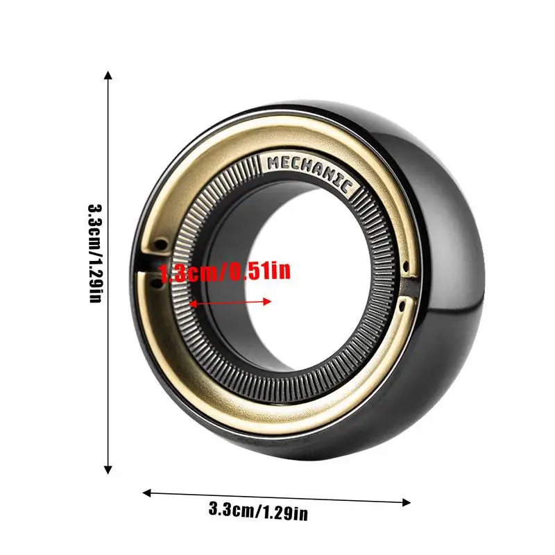 Tire Tread Spinner Ring Spinning Jewelry Fidget Toy Fingertip Groove Tread Ring Removable Magnets Metal Bearing For Men Women