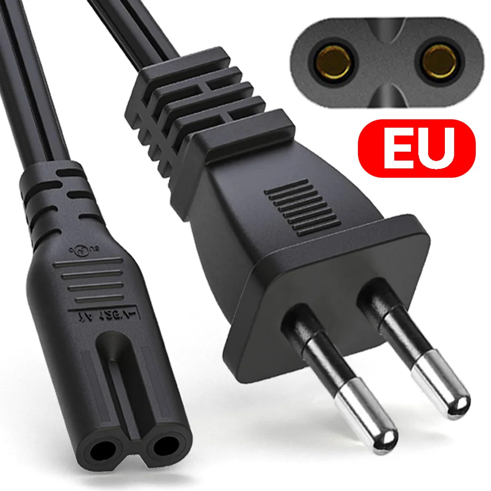 

2-контактный удлинитель питания, 1 м/1,5 м/1,8 м, кабель питания европейского стандарта для принтера Canon Epson, радиодинамик PS4 XBOX One S, настольная лампа, ноутбук Dell