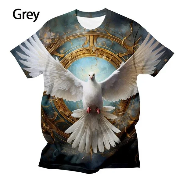 

2025 Peace Dove 3d Printed T-shirt Fashionable Funny Street Hip Hop Cool Dove T-shirt