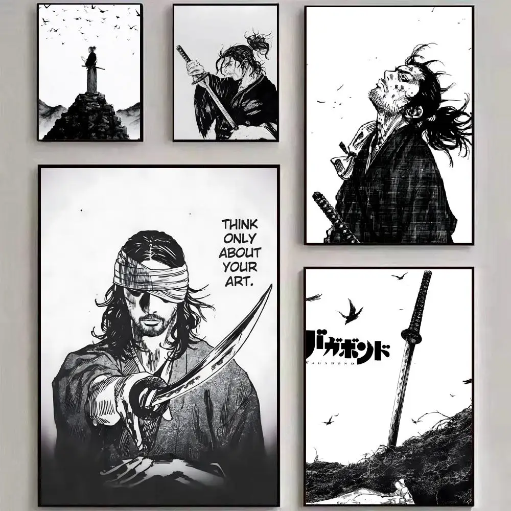 ANIME V-Vagabond Poster, Wandkunstdruck, geeignet für Wohnzimmer, Schlafzimmer, Bar, Salon, Heimdekoration, Geschenk