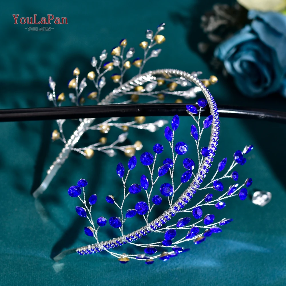 

TOPQUEEN Wedding Rhinestone Hair Hoop Bride Bridesmaid Headband Women Tiara Hair Accessories Banquet Party Headdress HP534