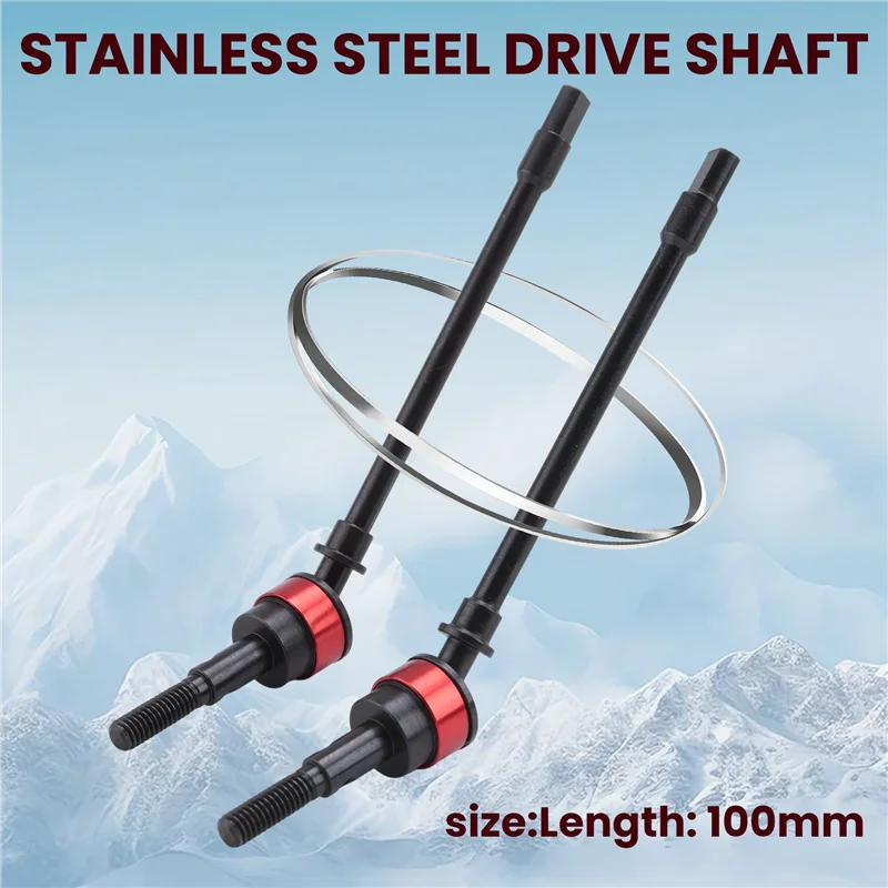 AC52-1Pair Parti Rc dell'asse anteriore dell'albero motore Cvd in acciaio inossidabile per auto Rc cingolata Axial Scx10