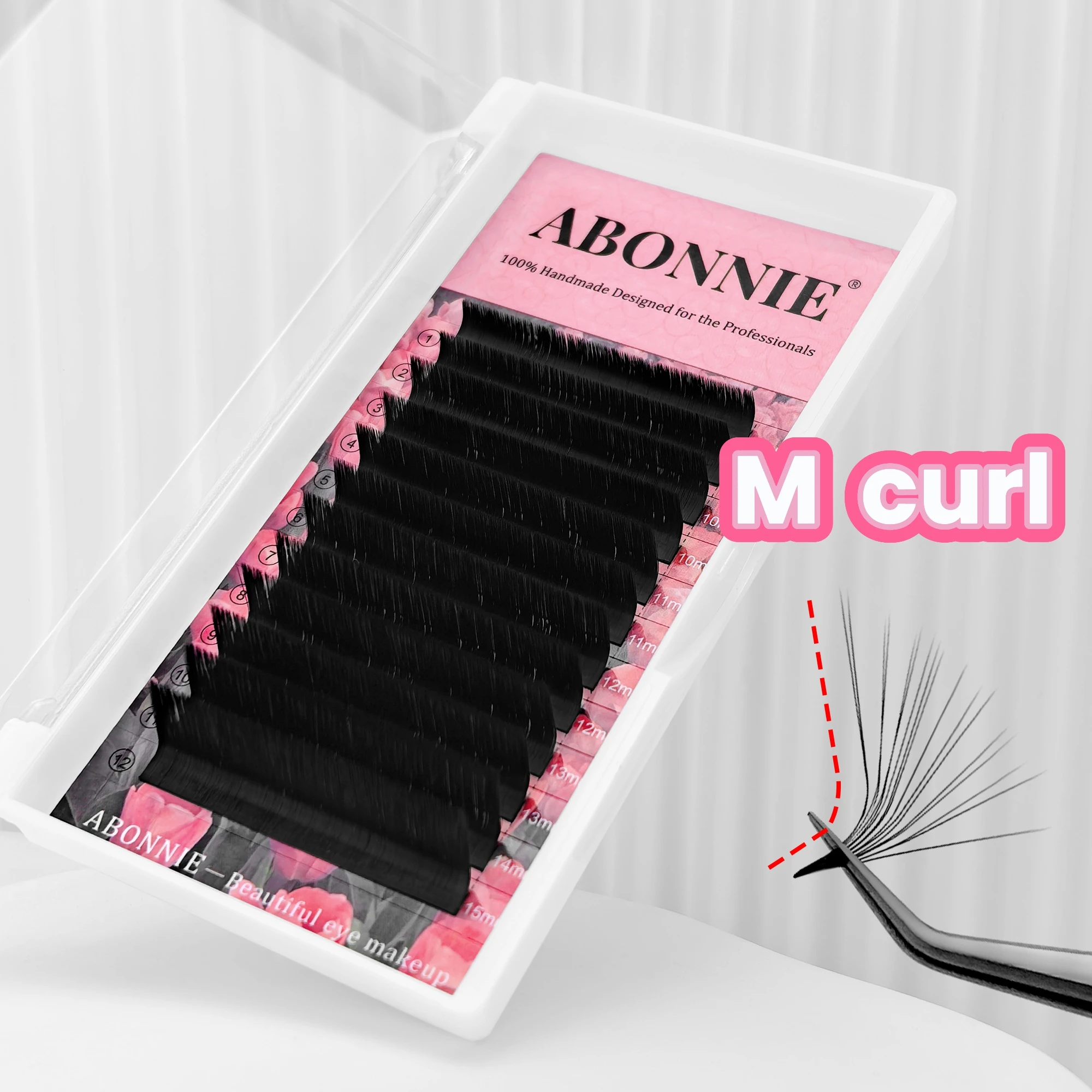Abonnie L M Curl Cashmere Easy Fan Lashes Extensions Mega Volume Eyelashes Extension Matte Black Cilios