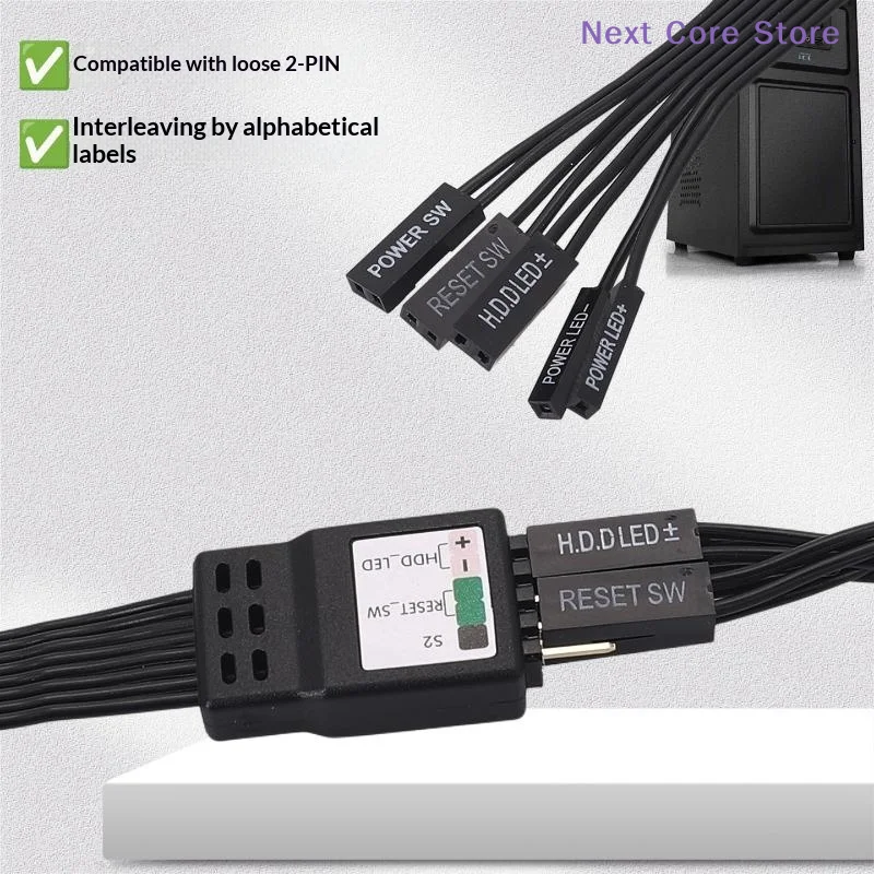 [NC]9Pin Header Computer Motherboard Front Extension Cable 20cm 30cm 50cm For PC Motherboard Power Switch Restart Hard Drive[NC]