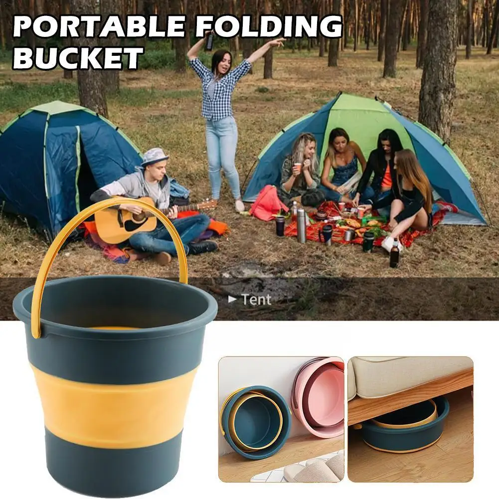 5/7/10L Folding Water Bucket Silicone Bucket Camping Home Products Bathroom Supplies Basket Accessories Large Laundry Kitch K1J2