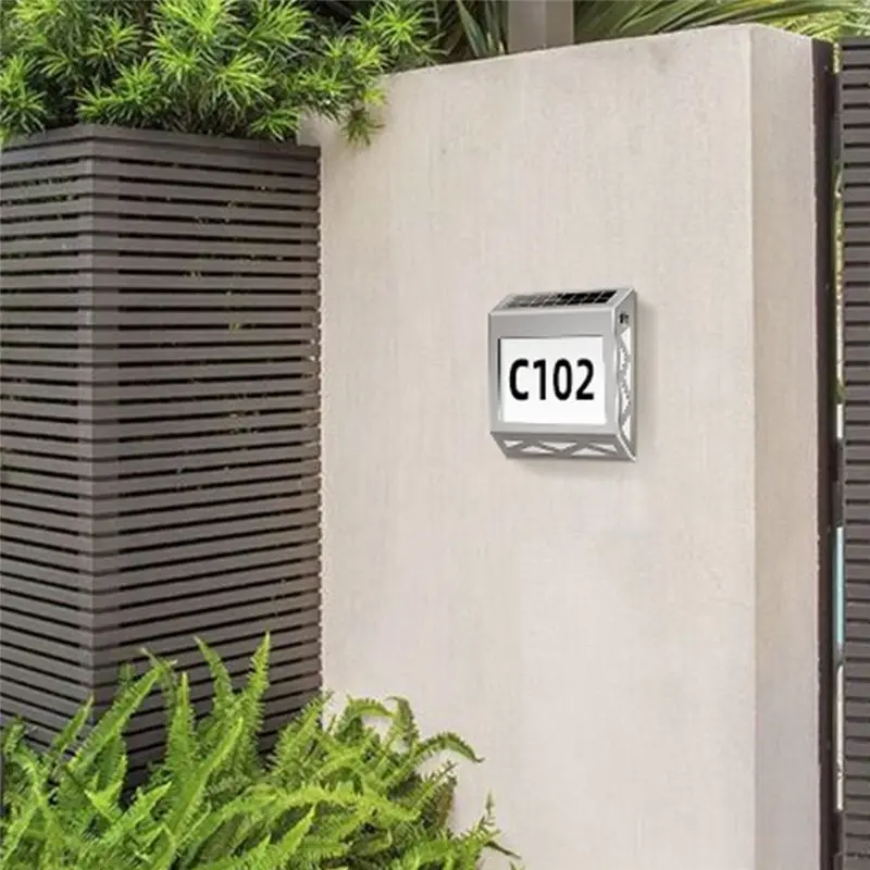 A93E-Waterproof Street Sign Solar Digital House Light Number Wall Light Address Sign Number Plate Suitable For Garden Easy To Us