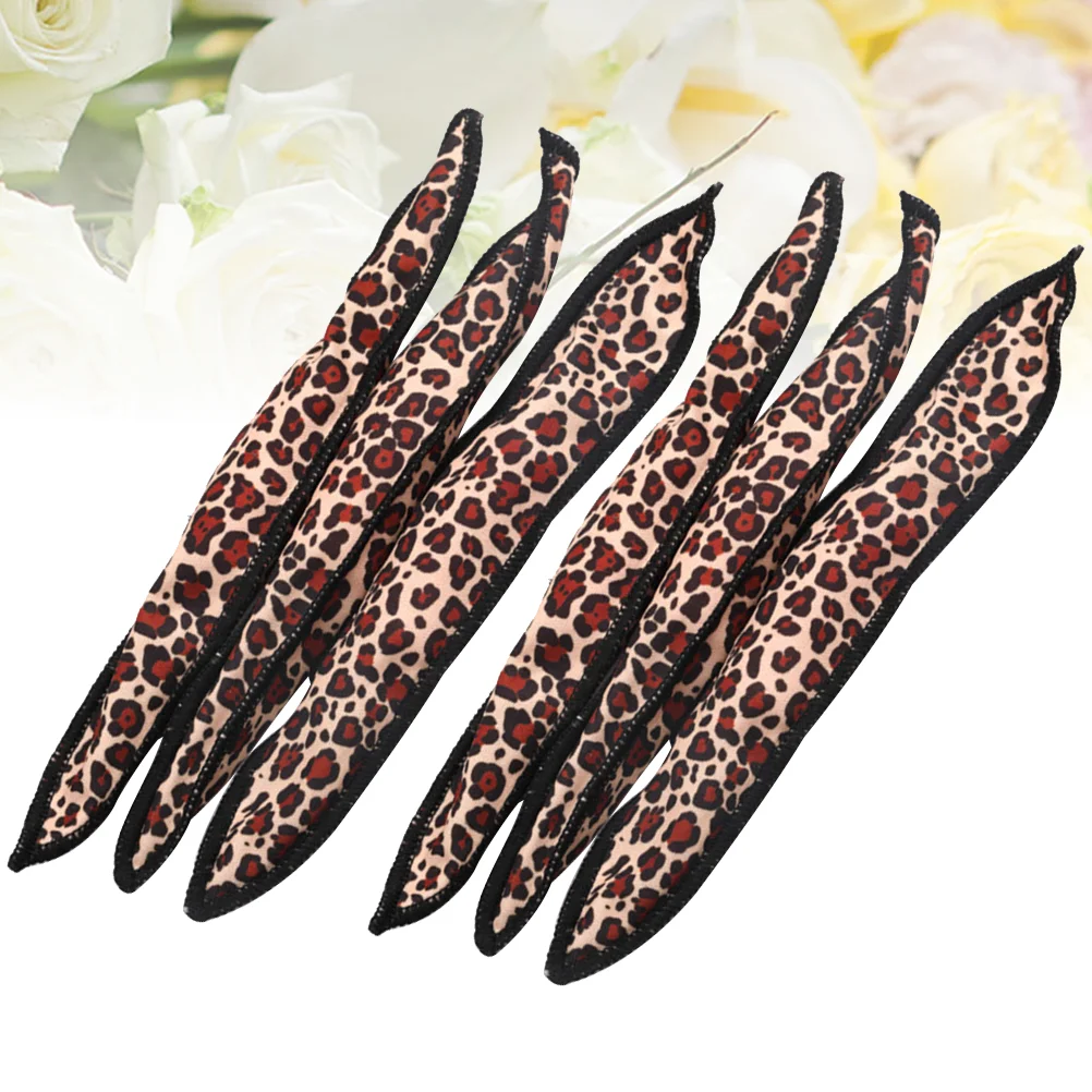 

6pcs Adorable Hair Curlers Sponge Hair Rollers Hair Large Wavy Styling DIY Tools for Women Girls Ladies (Leopard Color)