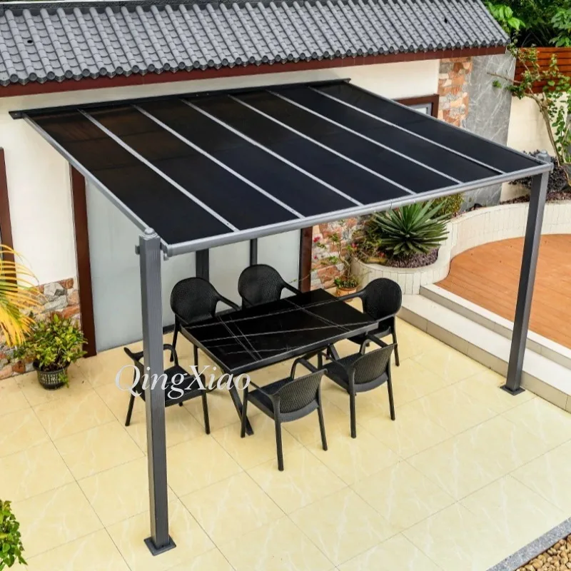 Aluminum Alloy Sunshade Canopy Outdoor Patio Awning Waterproof Rain Shelter Villa Terrace Pergola Courtyard Carport Gazebo