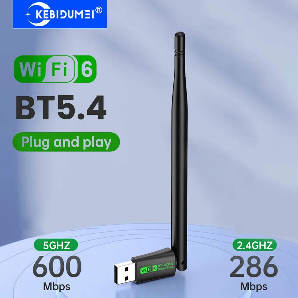 

USB 3.0 WiFi 6 адаптер 900 Мбит/с сетевая карта двухдиапазонный 2,4G/5G Bluetooth5.4 беспроводной WiFi-приемник USB-ключ для ноутбука Win10/11