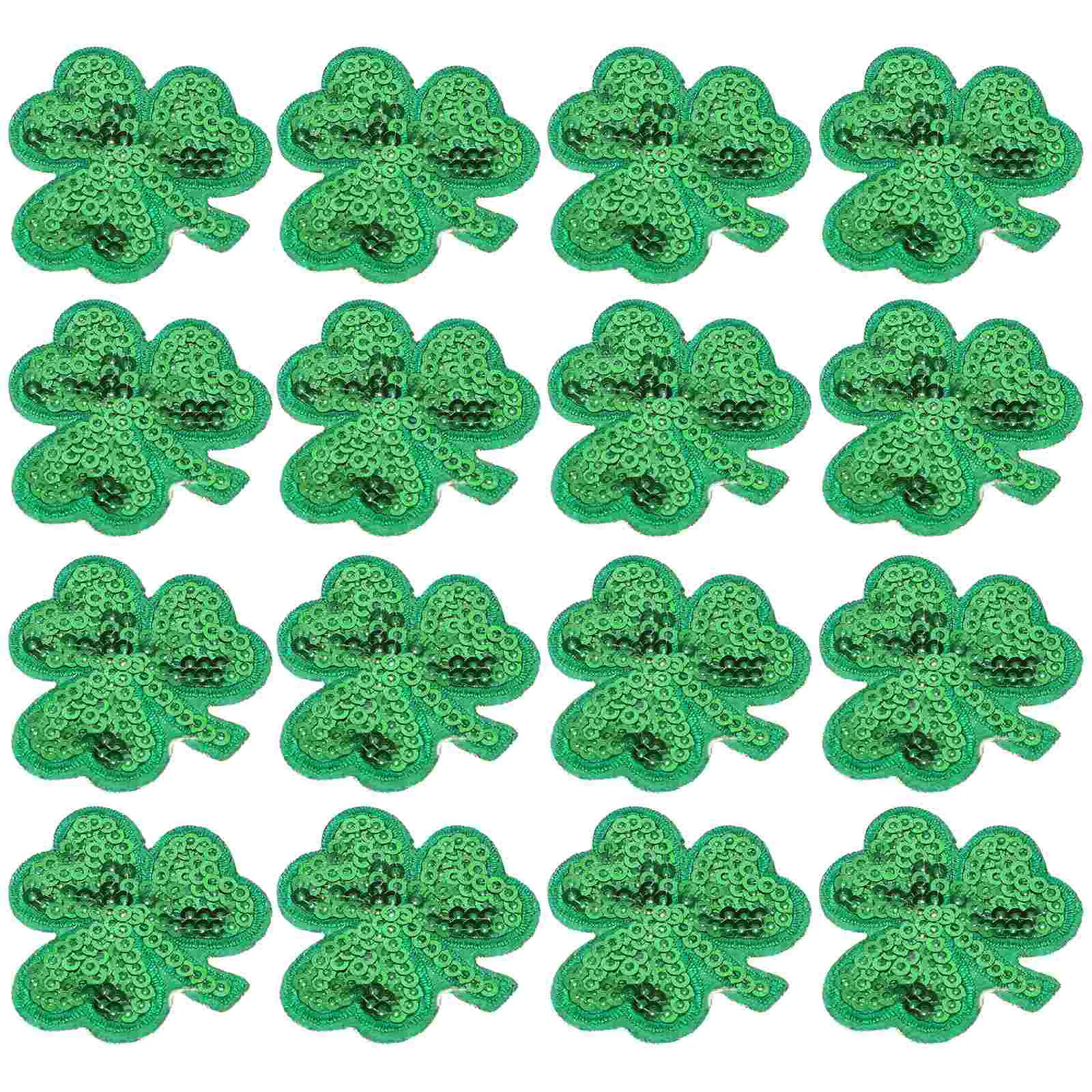 20PCS St. Patrick's Day Iron On Adhesive Patches for Clothing Craft Non Woven Stickers Handmade Embroidery Holiday