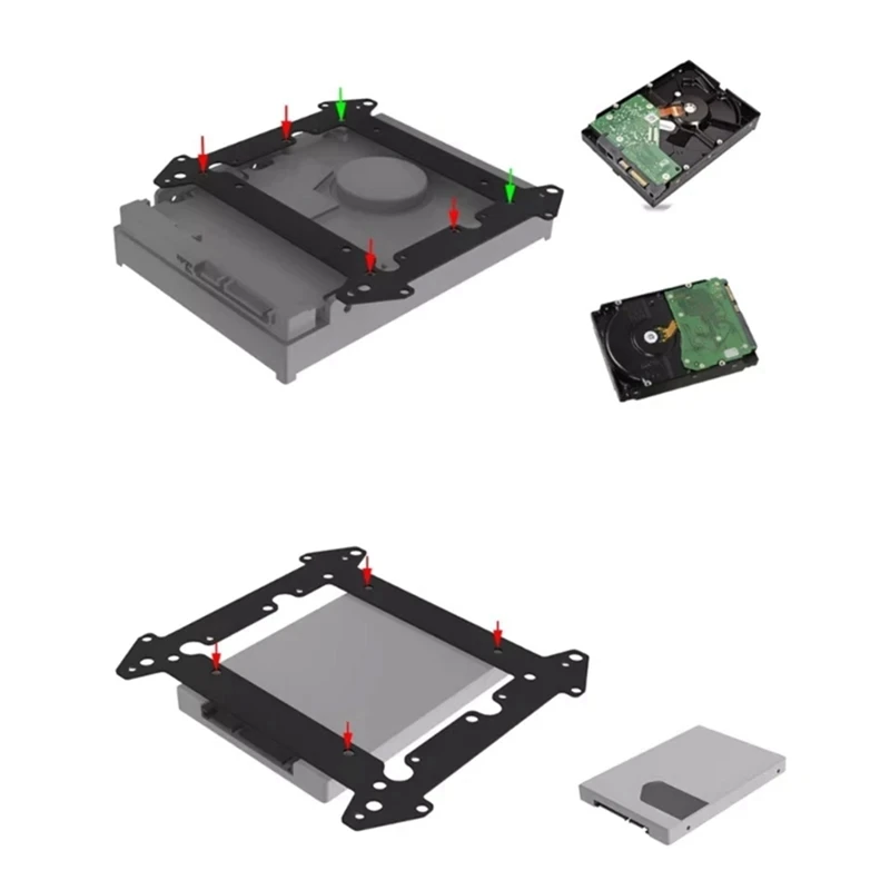 12Cm Fan Hard Drive Bracket SSD 3.5 Inch Hard Drive Bracket Extended Multi-Layer Stacking Bracket Computer Replacement