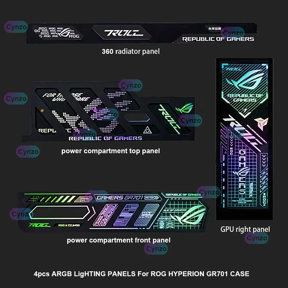 ROG HYPERION GR701 panneaux d'éclairage ARGB décoratifs, plaque de châssis de rénovation d'armoire de joueur de bureau AURA SYNC 2025