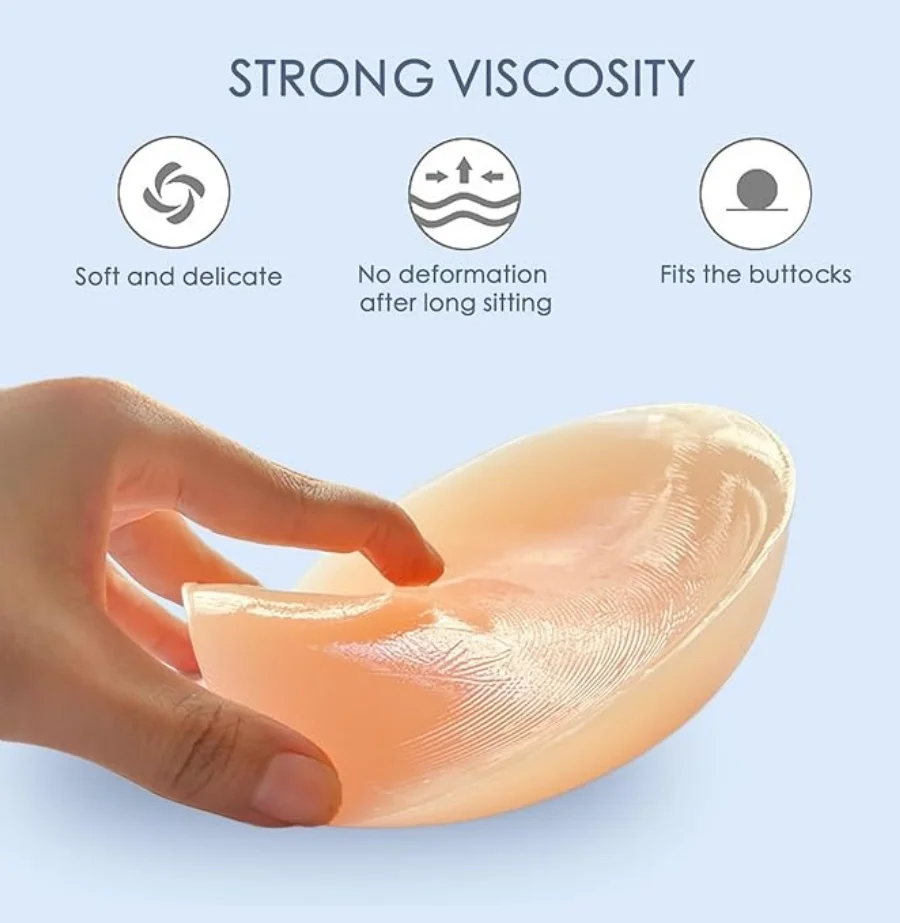 

Seamless Natural Adhesive Silicone Butt Pads Sticky Hip Enhancer Anti-Slip Padded Inserts Buttocks Lifter Big Butt Enhancer