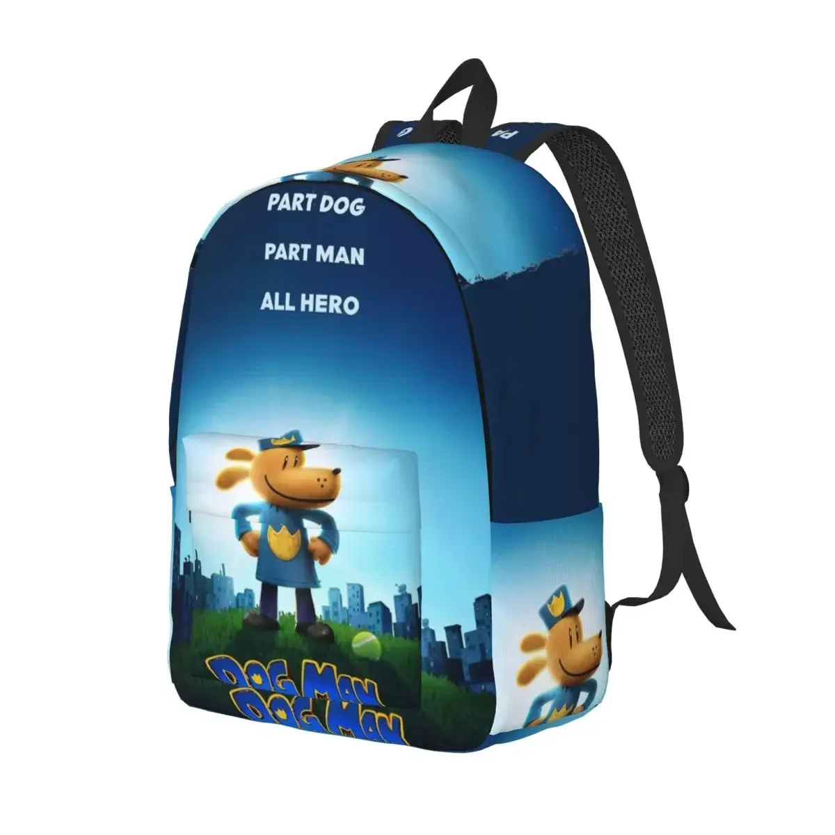 Dog Man Doggo Comic Backpack for Men Women Cool Student Work Daypack College Canvas Bags with Pocket